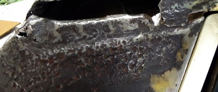 How to repair through corrosion of a car body without welding