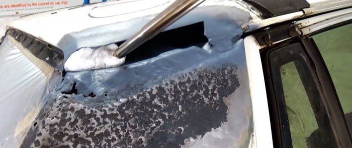 How to repair through corrosion of a car body without welding