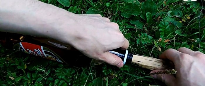 DIY device for picking cherries from a bottle in 5 minutes