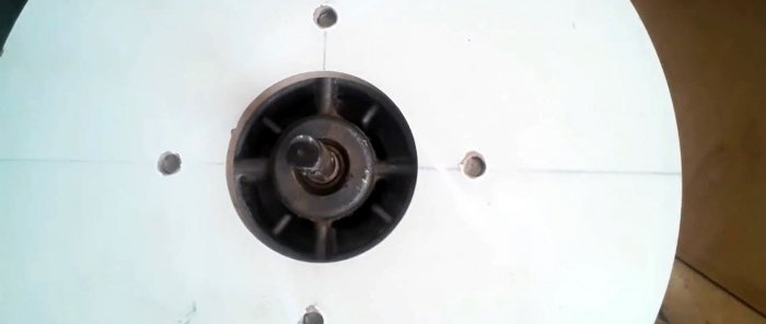 How to make a radial fan for a workshop hood from plywood and a washing machine motor