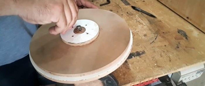 How to make a radial fan for a workshop hood from plywood and a washing machine motor