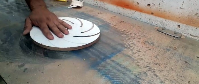 How to make a radial fan for a workshop hood from plywood and a washing machine motor