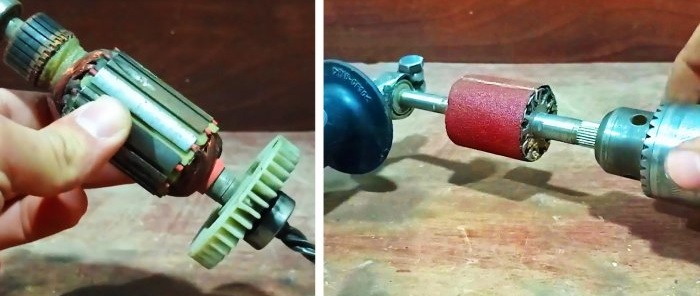 How to make a useful grinding attachment from a burnt-out engine armature