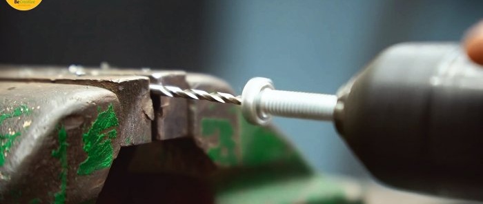 How to drill a bolt straight along without a lathe or drilling machine