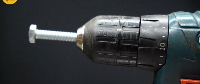 How to drill a bolt straight along without a lathe or drilling machine