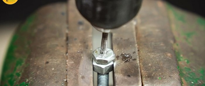 How to drill a bolt straight along without a lathe or drilling machine