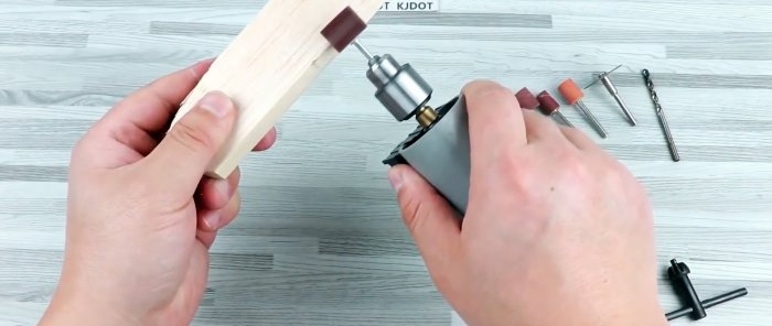 Do-it-yourself powerful cordless drill made from PVC pipe