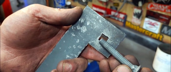 We make square holes in metal in the garage