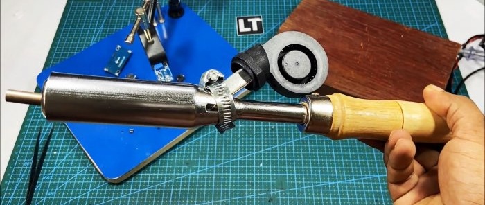 How to make a hot air gun for soldering from a regular soldering iron