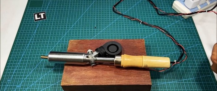 How to make a hot air gun for soldering from a regular soldering iron