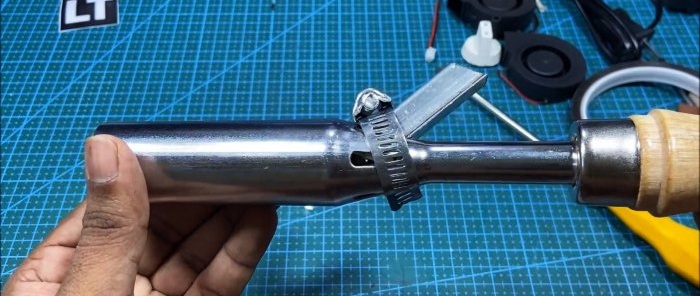 How to make a hot air gun for soldering from a regular soldering iron