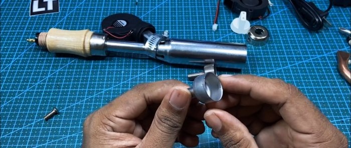 How to make a hot air gun for soldering from a regular soldering iron