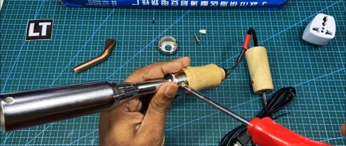 How to make a hot air gun for soldering from a regular soldering iron