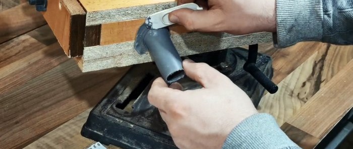 Do-it-yourself grinding thicknesser attachment for a drilling machine