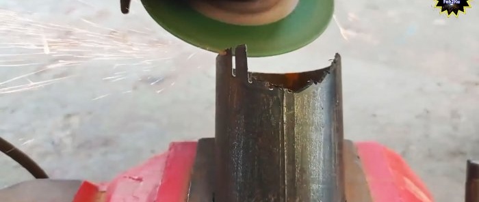 Inserting a pipe into a pipe, how to correctly mark and cut the joining area without special tools