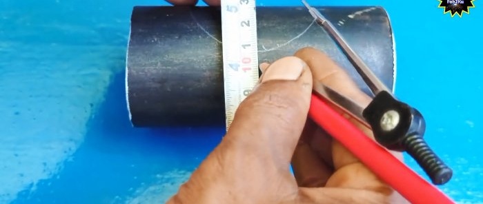 Inserting a pipe into a pipe, how to correctly mark and cut the joining area without special tools