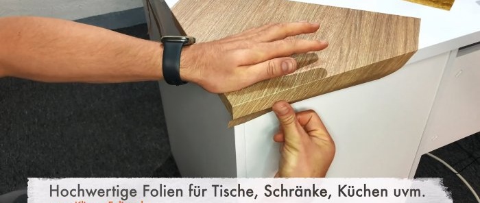 How to stick self-adhesive film on the corners and edges of furniture