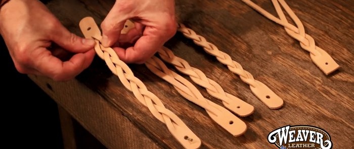 How to braid a pigtail without unnecessary cuts and make a simple bracelet from a strip of leather