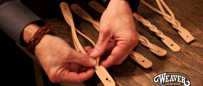 How to braid a pigtail without unnecessary cuts and make a simple bracelet from a strip of leather