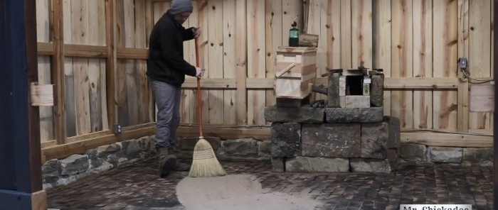 How to make a workshop floor from wooden blocks