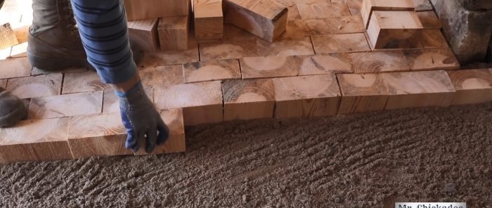 How to make a workshop floor from wooden blocks