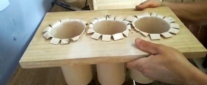 How to make a simple mold for casting cement blocks from boards and PVC pipe