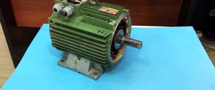 How to convert an asynchronous electric motor into a powerful electric generator