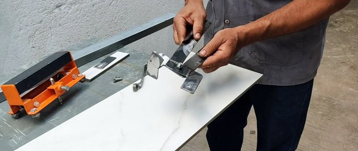 How to make devices for evenly breaking porcelain tiles along the cutting line