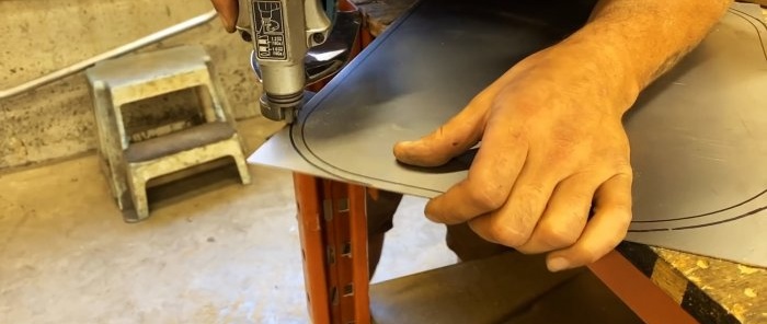 How to make stiffeners on a sheet of metal without a press