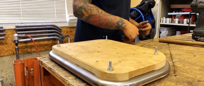 How to make stiffeners on a sheet of metal without a press