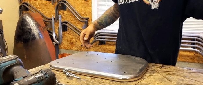 How to make stiffeners on a sheet of metal without a press