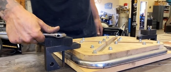 How to make stiffeners on a sheet of metal without a press