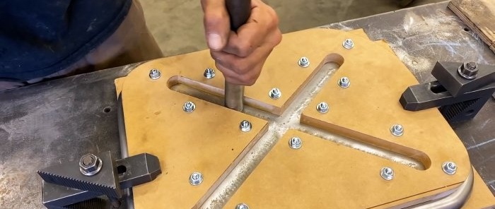 How to make stiffeners on a sheet of metal without a press