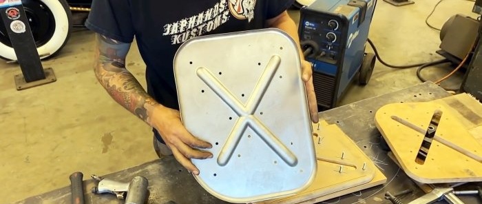 How to make stiffeners on a sheet of metal without a press