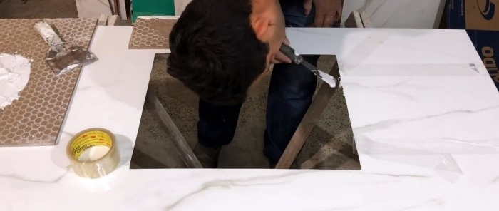 How to make a bathroom sink from ceramic tiles