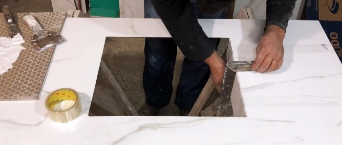 How to make a bathroom sink from ceramic tiles