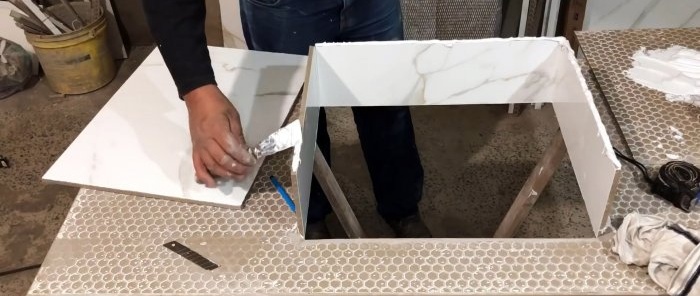 How to make a bathroom sink from ceramic tiles