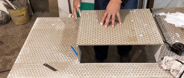 How to make a bathroom sink from ceramic tiles