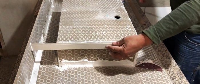 How to make a bathroom sink from ceramic tiles