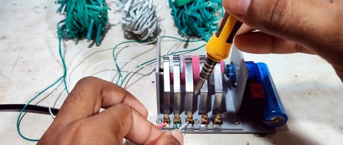 How to make a mechanical garland switch without knowledge of electronics