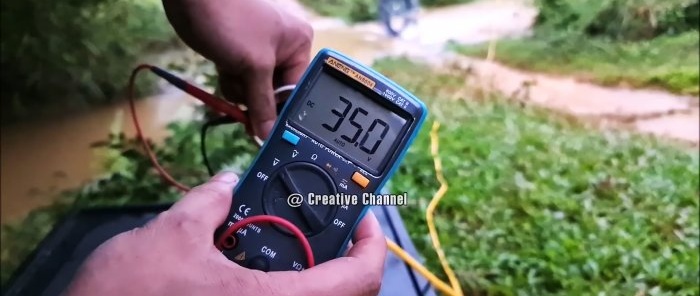 Mini hydroelectric power station made from bicycle parts and PVC pipes