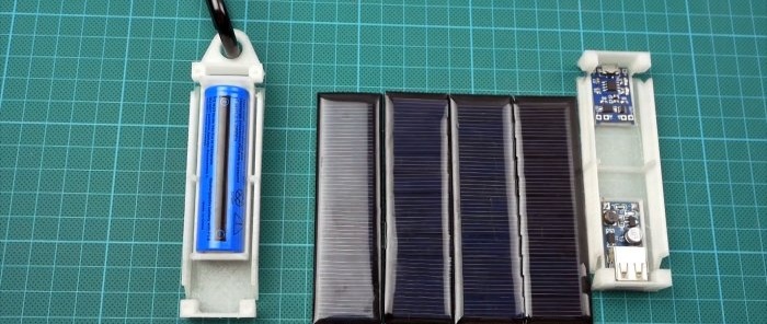 Assembling a miniature tourist power bank on solar panels