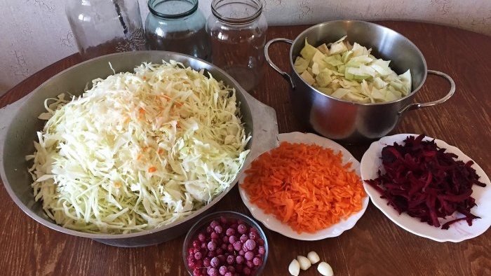 3 types of cabbage in one go, marinated with beets, classic pickled and pickled with berries