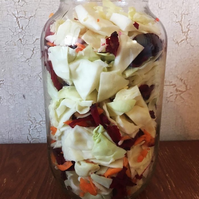 3 types of cabbage in one go, marinated with beets, classic pickled and pickled with berries