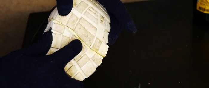 How and with what to seal a broken sole