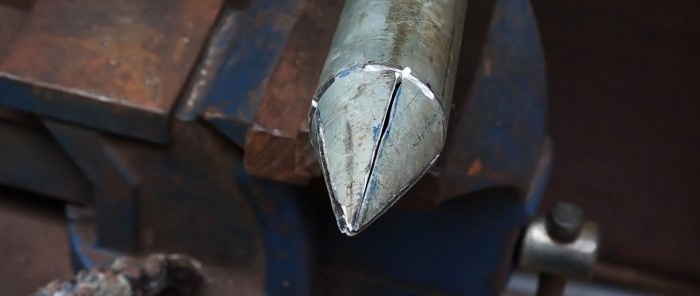 How to make a cone at the end of a round pipe