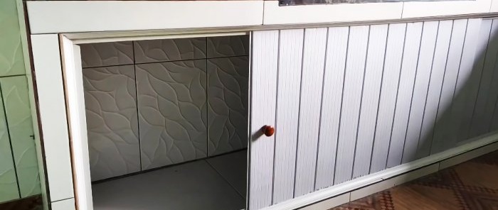 How to make a cabinet under a sink or bathtub from PVC panels in 1 hour