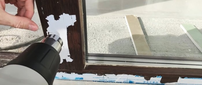 How to remove old film from a plastic window