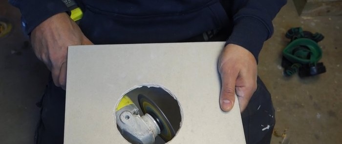 How to cut a large and even hole in ceramic tiles with a grinder