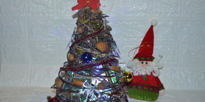 Christmas tree made of branches